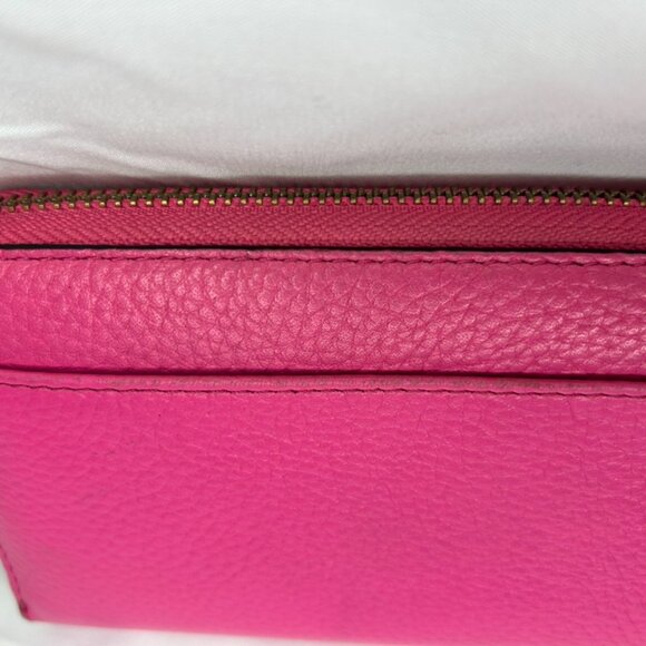 Kate Spade Bright Pink Long Zippy Zip Around Organization Leather Wallet Large - Picture 5 of 15